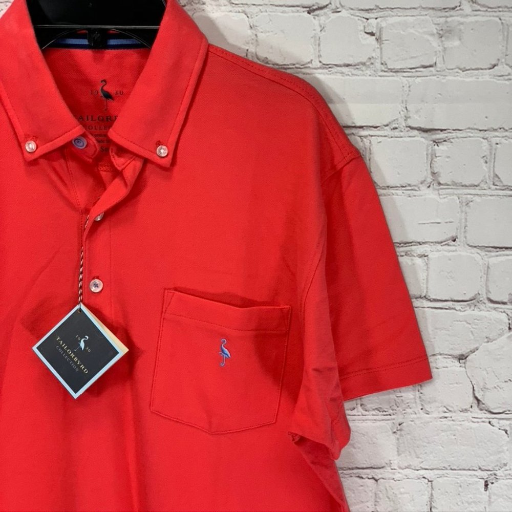 Tailorbyrd Coral Preppy Button Collar Short Sleeve - Picture 5 of 9